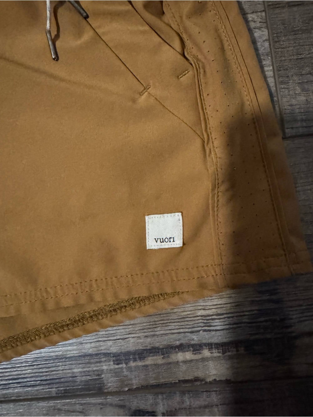 Vuori Mustard Performance Drawstring Shorts - Picture 3 of 4